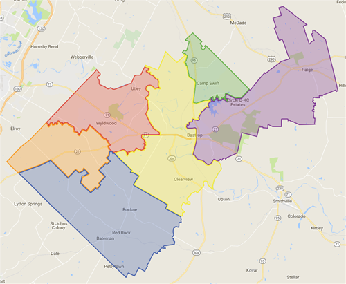 Geographic map of district boundary 